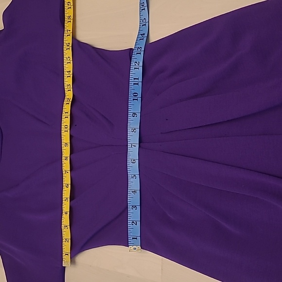 FLAWED VTG Carolyne Roehm Bergdorf Goodman 1960s Purple Faux Wrap Dress - Picture 5 of 17